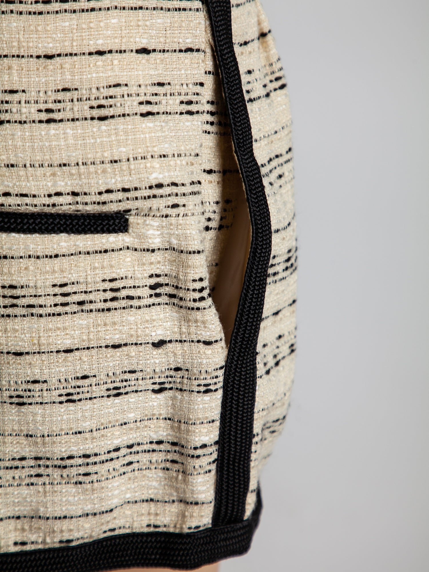 NEW By Malene Birger Striped Shorts Beige Black Size XS