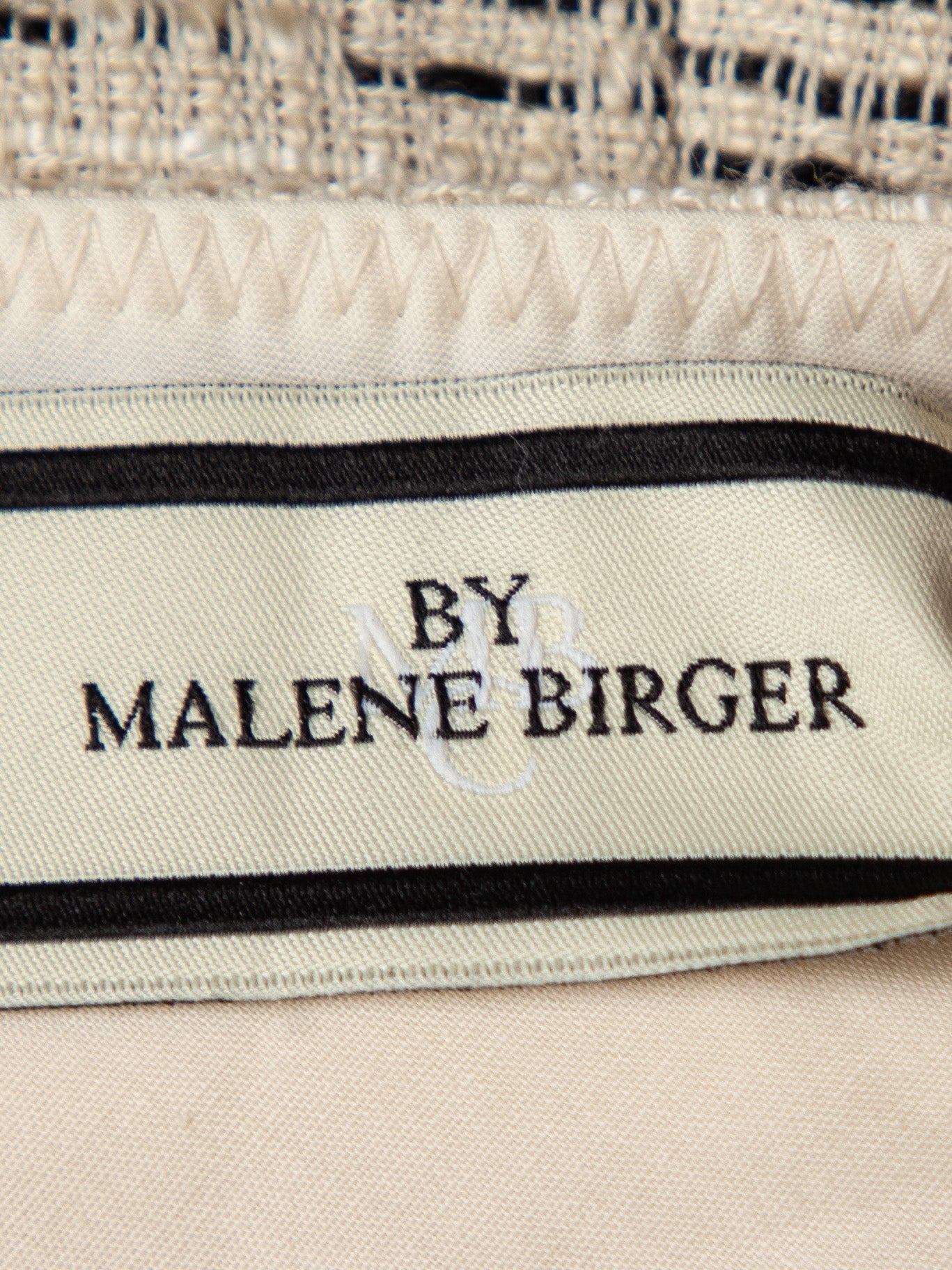 NEW By Malene Birger Striped Shorts Beige Black Size XS