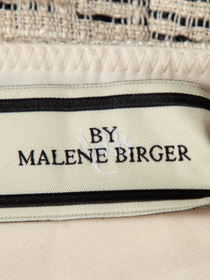 NEW By Malene Birger Striped Shorts Beige Black Size XS
