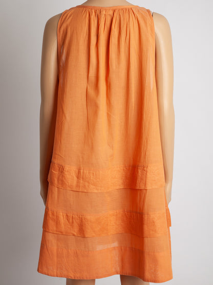 NEW By Malene Birger Orange Sleeveless Cotton Dress Size M