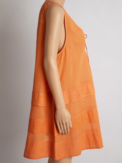 NEW By Malene Birger Orange Sleeveless Cotton Dress Size M