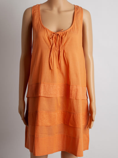 NEW By Malene Birger Orange Sleeveless Cotton Dress Size M