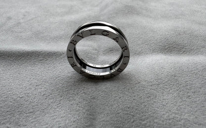 Bvlgari Bulgari Save the Children 925 Sterling Silver Black Ceramic Large Ring