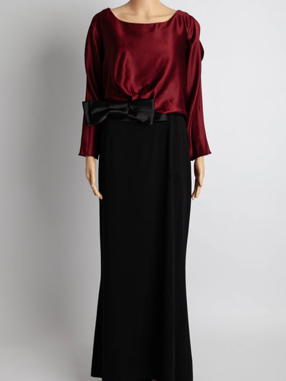 Good Paule KA Black Silk Dress Size XL with Open Back &amp; Bow Detail