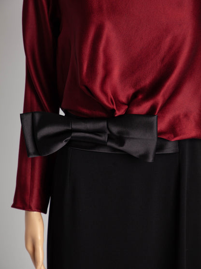 Good Paule KA Black Silk Dress Size XL with Open Back &amp; Bow Detail