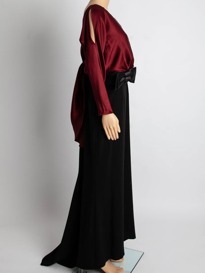 Good Paule KA Black Silk Dress Size XL with Open Back &amp; Bow Detail