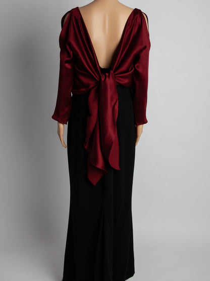 Good Paule KA Black Silk Dress Size XL with Open Back &amp; Bow Detail