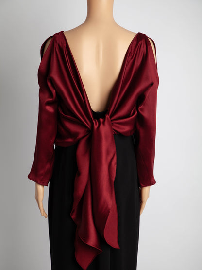 Good Paule KA Black Silk Dress Size XL with Open Back &amp; Bow Detail