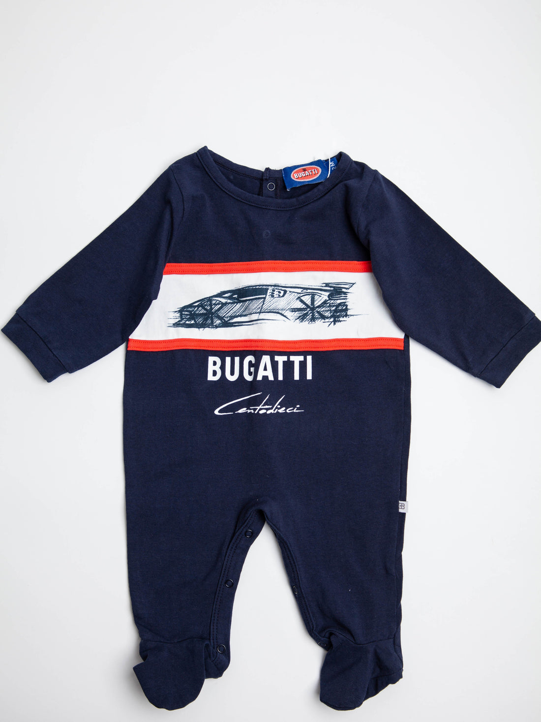 Bugatti Blue Infant Romper for Kids Size 0-3 Months