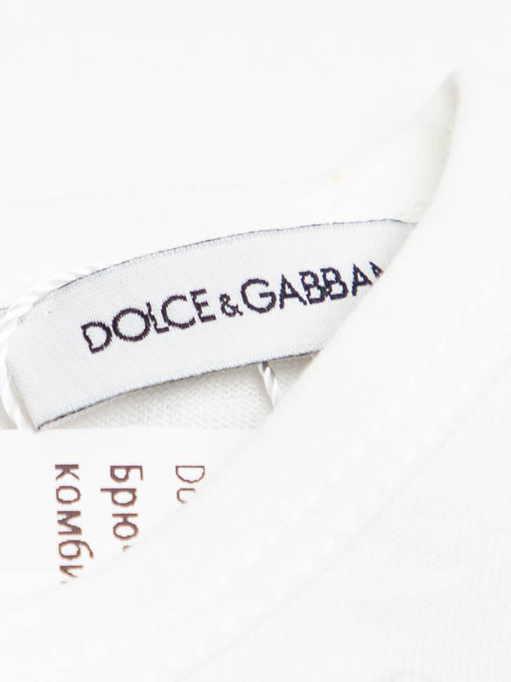 Good Dolce Gabbana White Cotton Baby Onesie Size 3 Months
