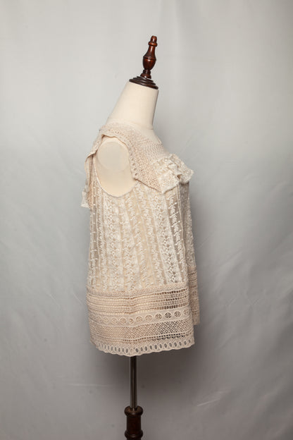 Good TWINSET White Sleeveless Lace Top Size XXS Women&