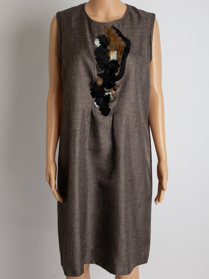 Good Schumacher Orange Polyester Dress Size L with Decorative Design