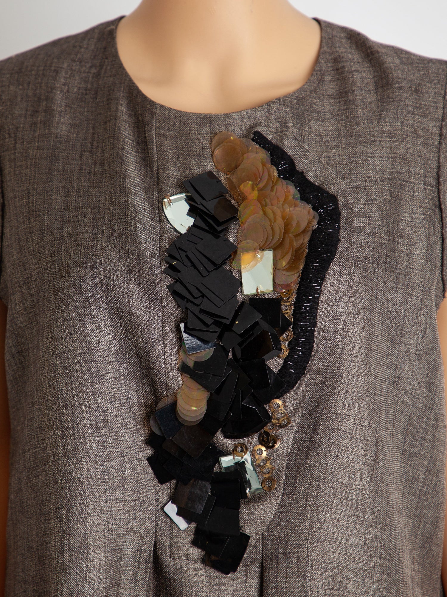 Good Schumacher Orange Polyester Dress Size L with Decorative Design