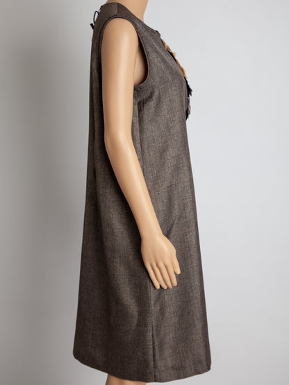 Good Schumacher Orange Polyester Dress Size L with Decorative Design