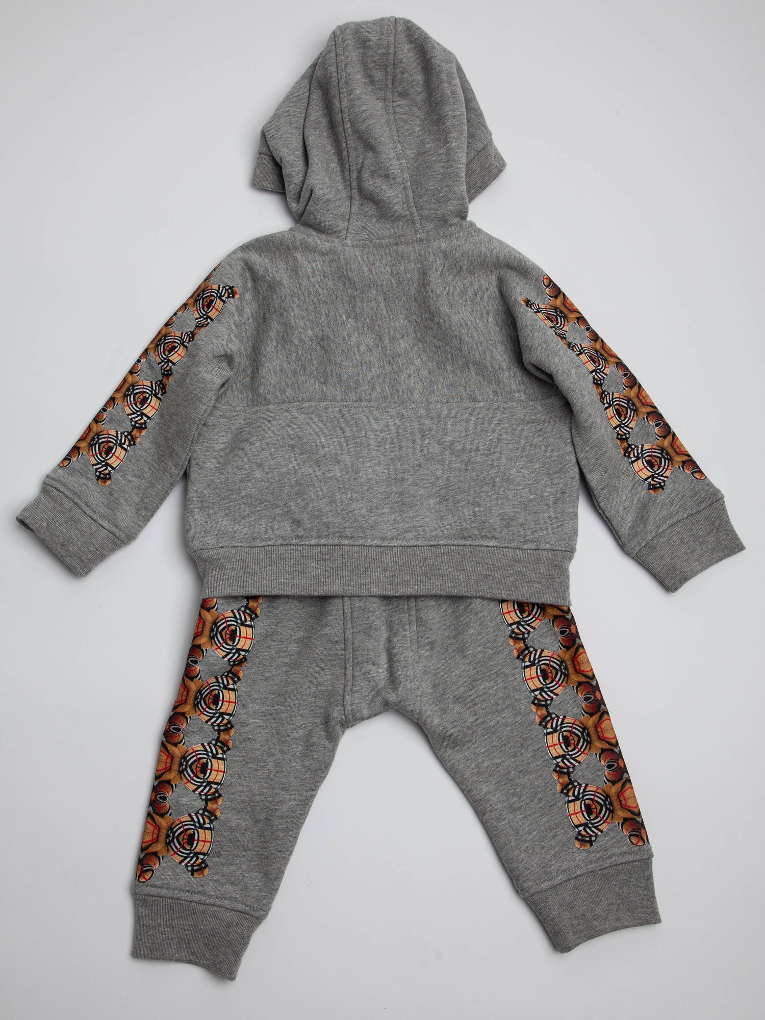 Excellent Burberry Gray Hoodie Pants Set for Kids Size 1 Cotton