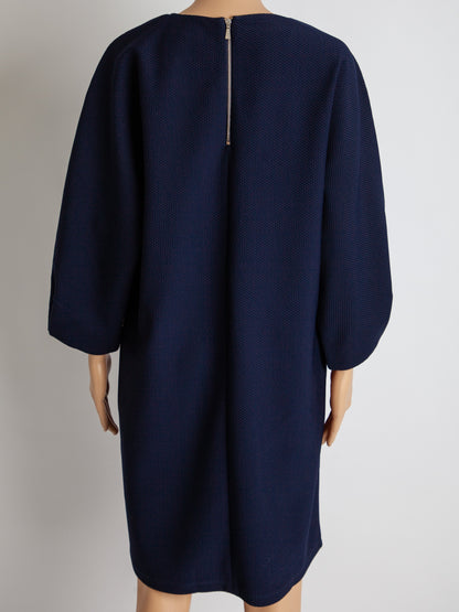 Excellent Marella Long Sleeve Blue Polyester Dress Size N/A
