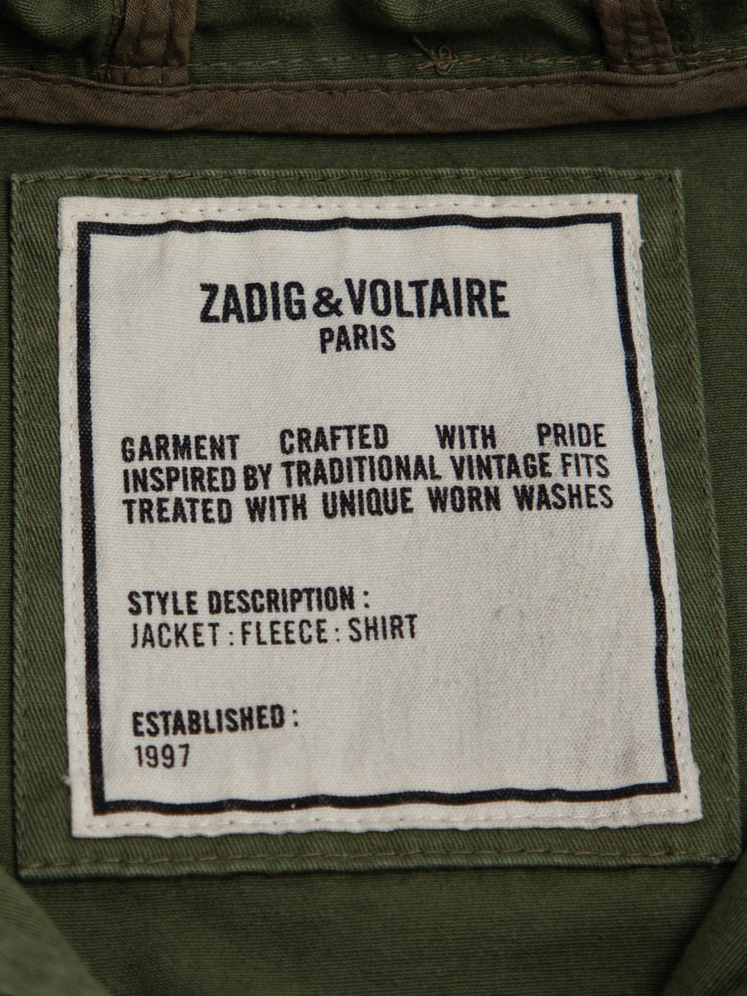 NEW Zadig&amp;Voltaire Olive Green Military Jacket Size 7 for Kids