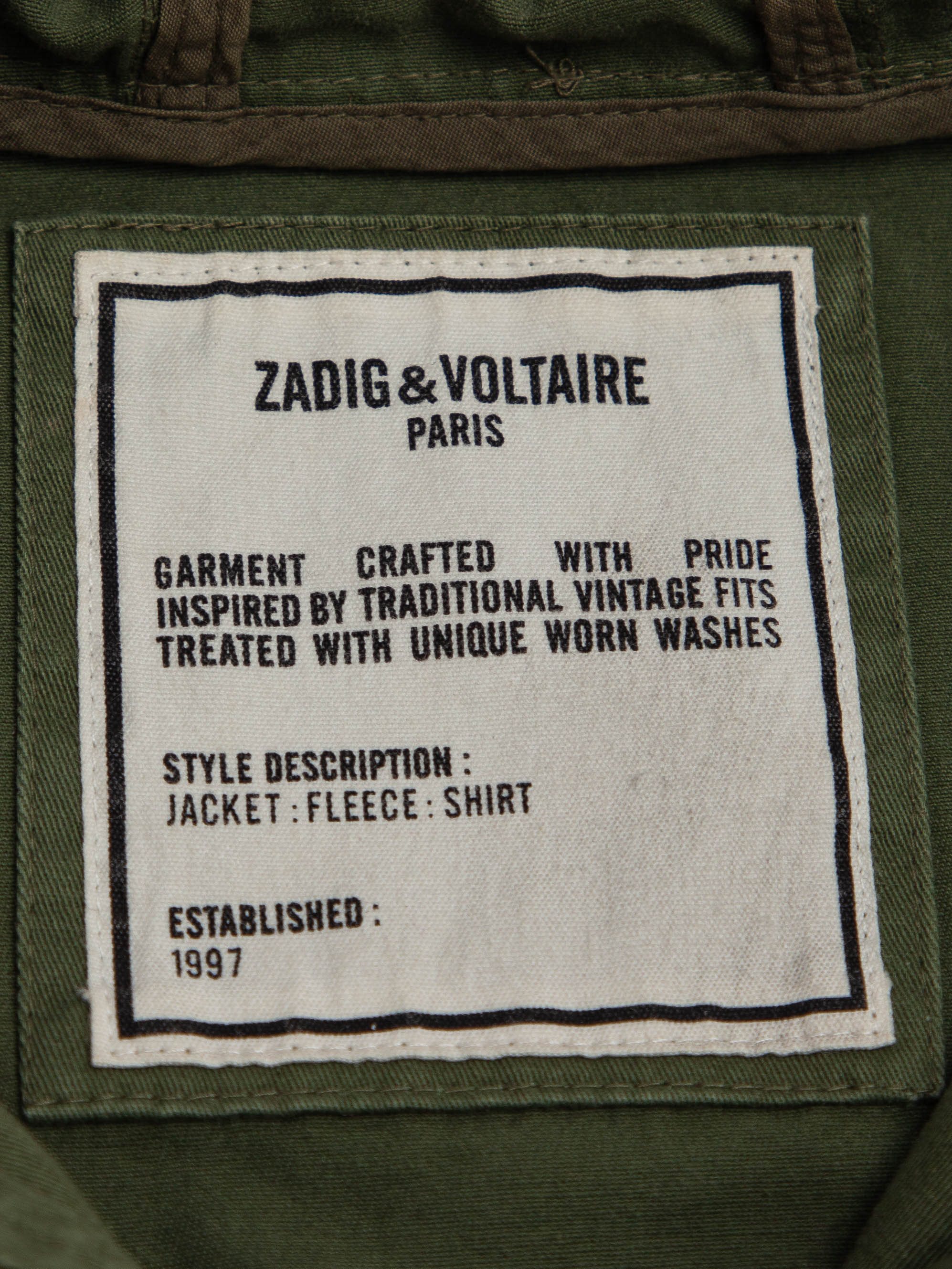 NEW Zadig&amp;Voltaire Olive Green Military Jacket Size 7 for Kids