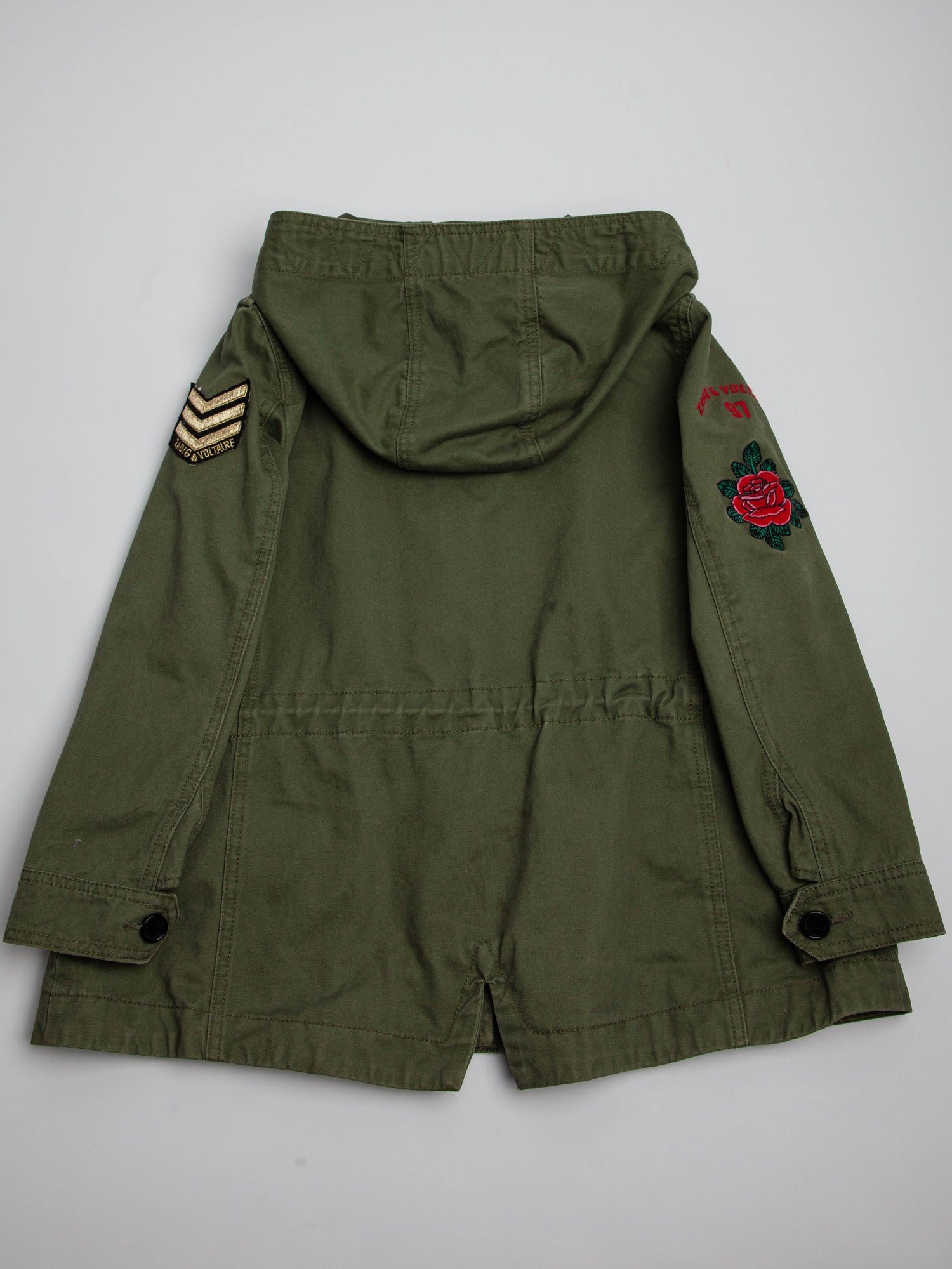 NEW Zadig&amp;Voltaire Olive Green Military Jacket Size 7 for Kids