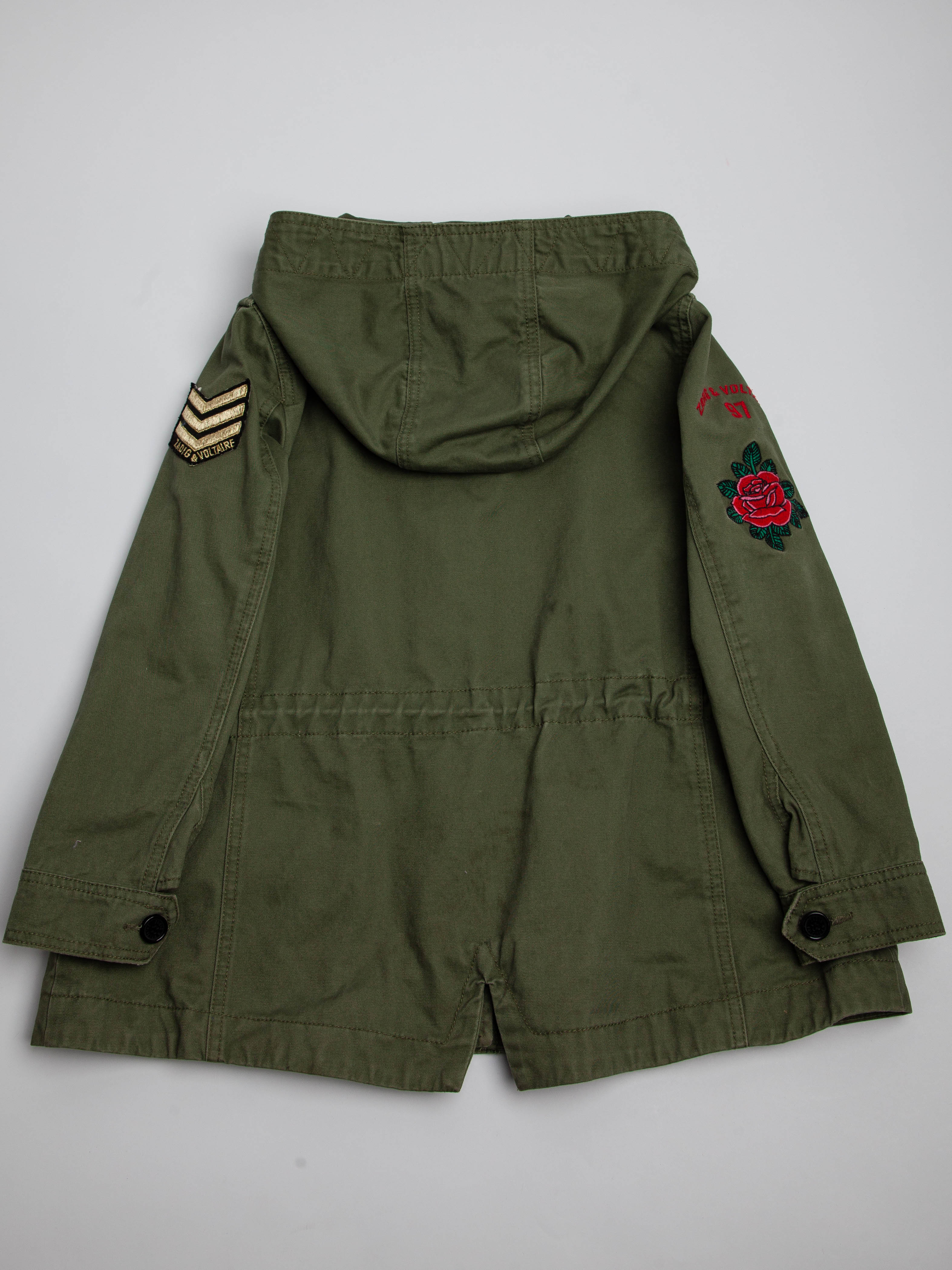 NEW Zadig&amp;Voltaire Olive Green Military Jacket Size 7 for Kids