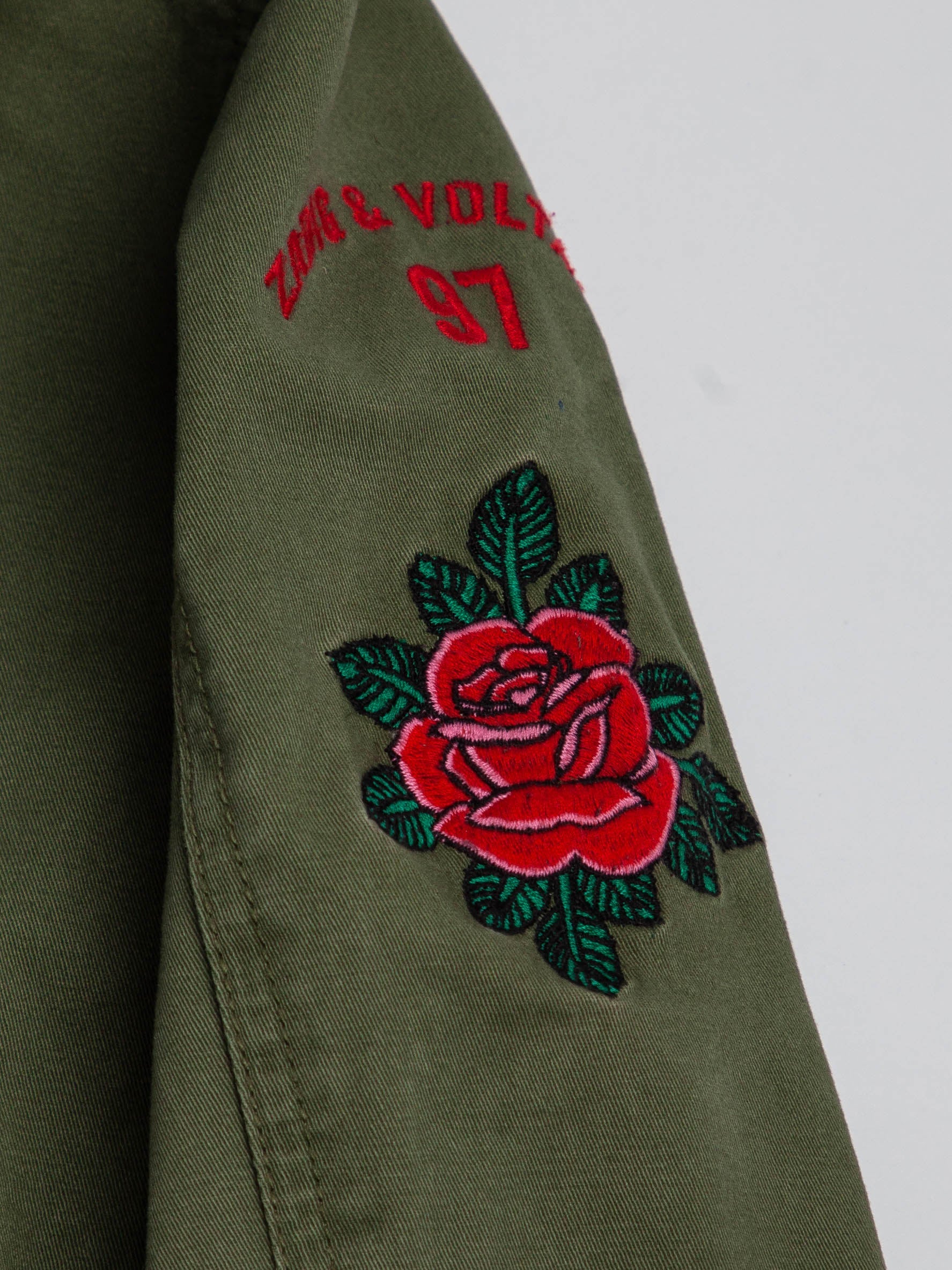 NEW Zadig&amp;Voltaire Olive Green Military Jacket Size 7 for Kids