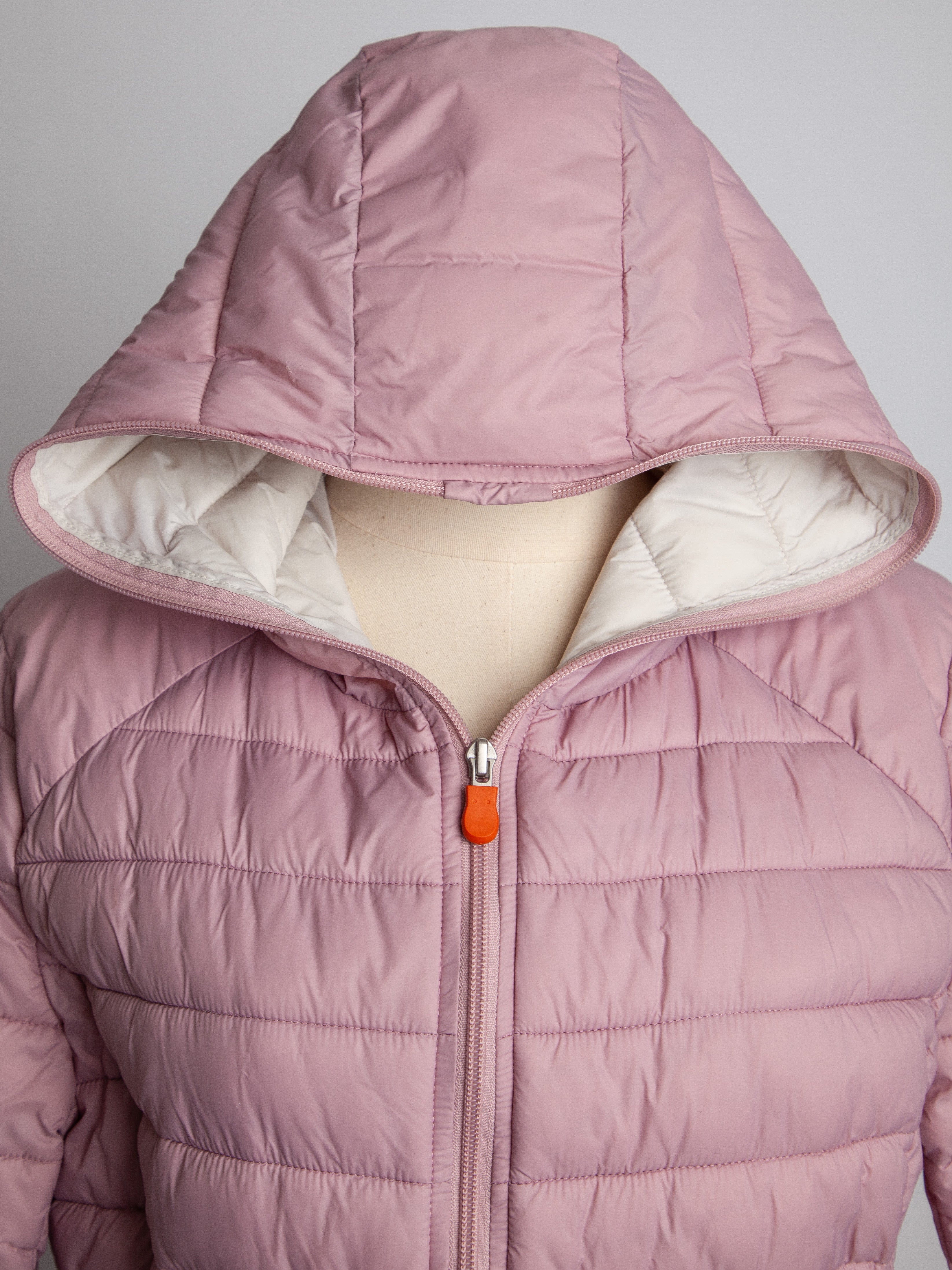 Good Save The Duck Pink Quilted Jacket Hooded Size XXS