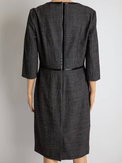 Good Hugo Boss Gray Cotton Dress Size M with Three-Quarter Sleeves