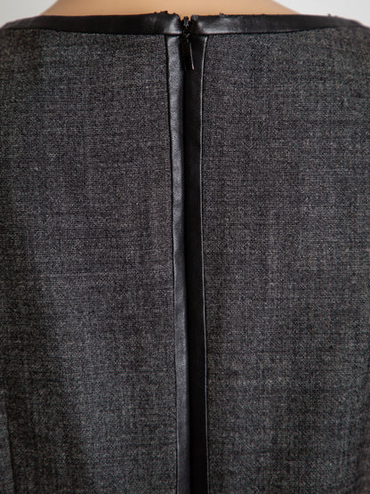 Good Hugo Boss Gray Cotton Dress Size M with Three-Quarter Sleeves