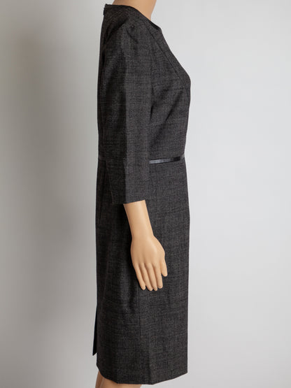 Good Hugo Boss Gray Cotton Dress Size M with Three-Quarter Sleeves