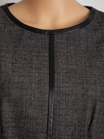 Good Hugo Boss Gray Cotton Dress Size M with Three-Quarter Sleeves