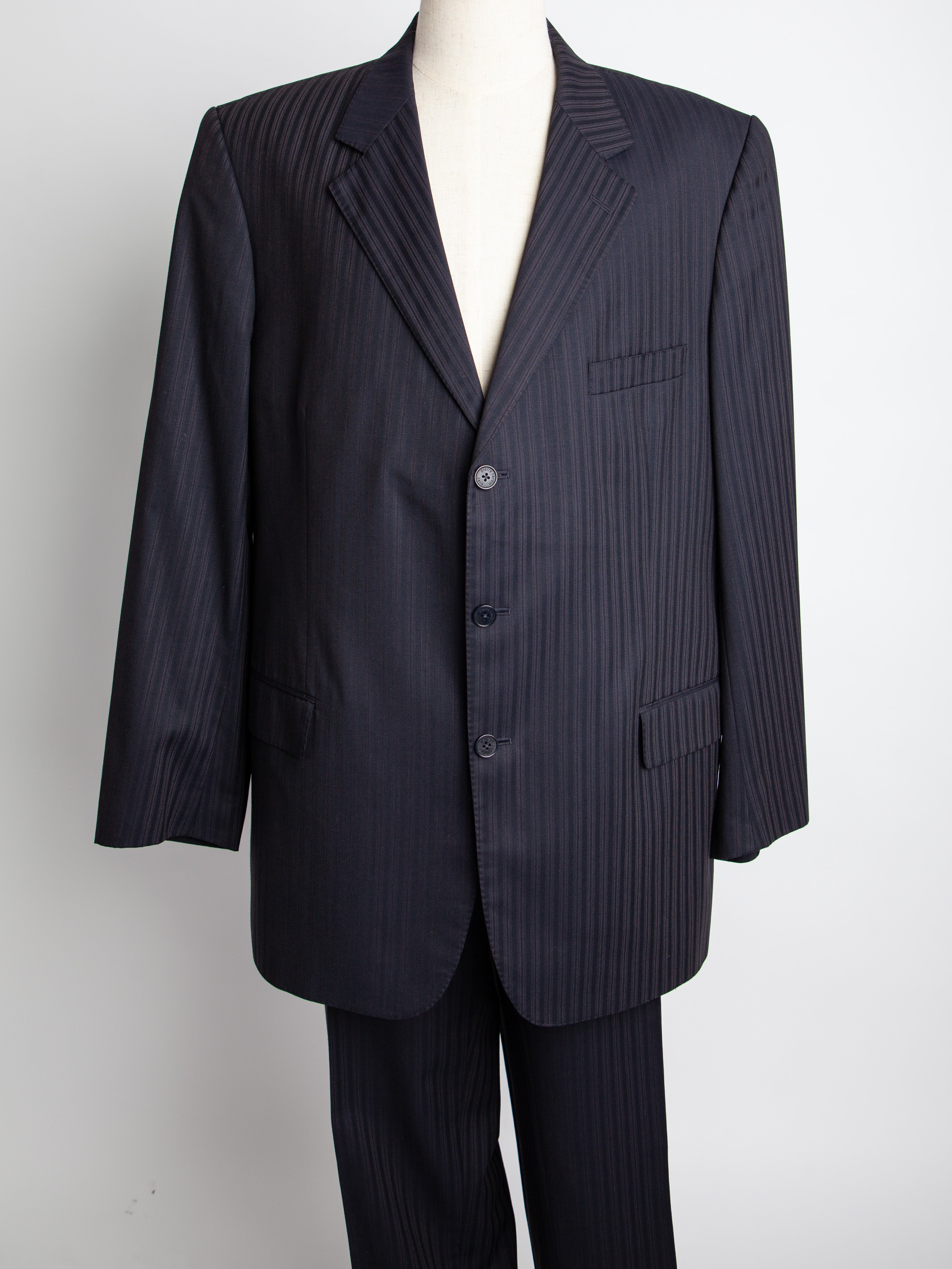 Good Pierre Cardin Black Pinstripe Suit Size XXL for Men