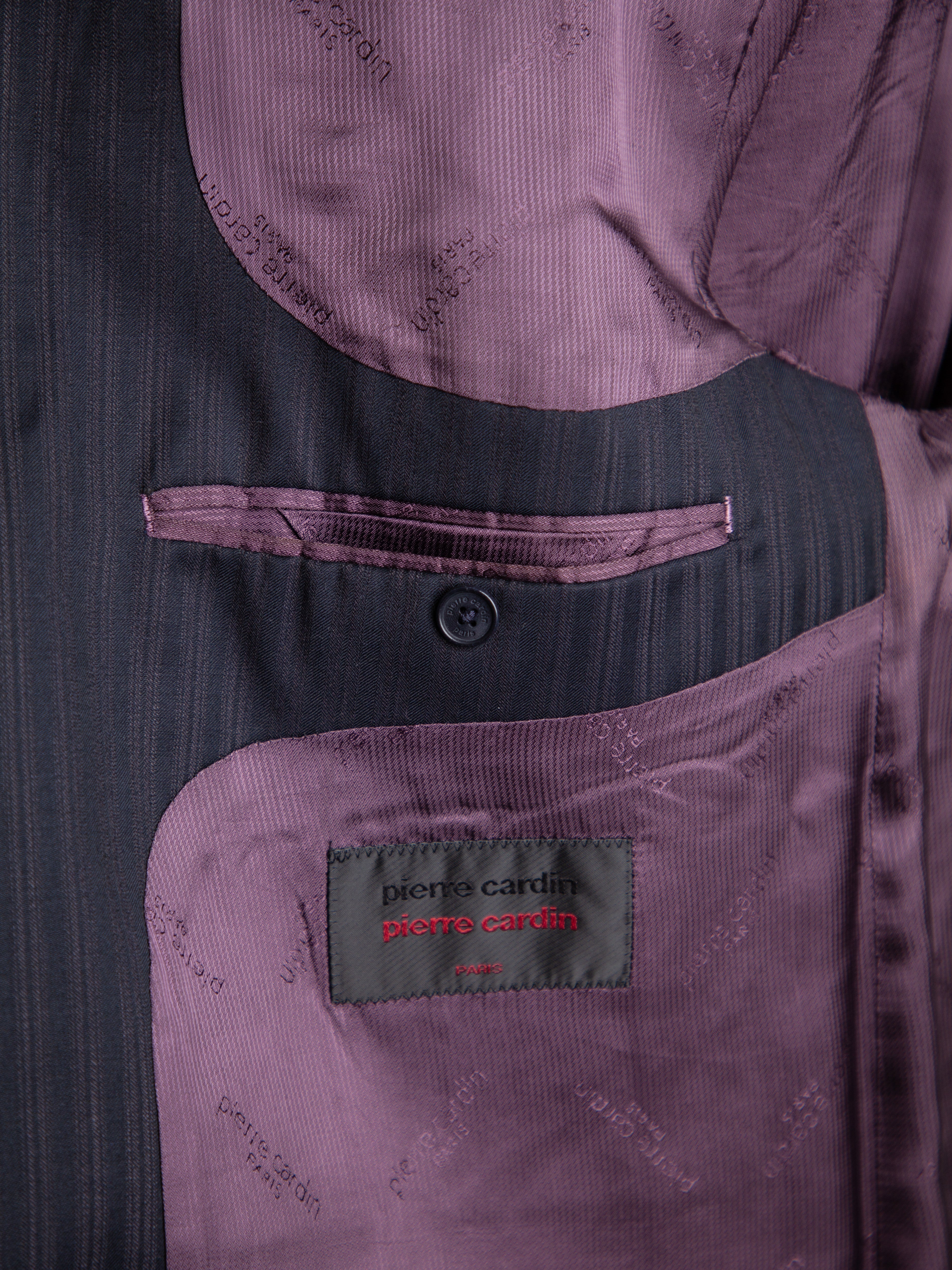 Good Pierre Cardin Black Pinstripe Suit Size XXL for Men