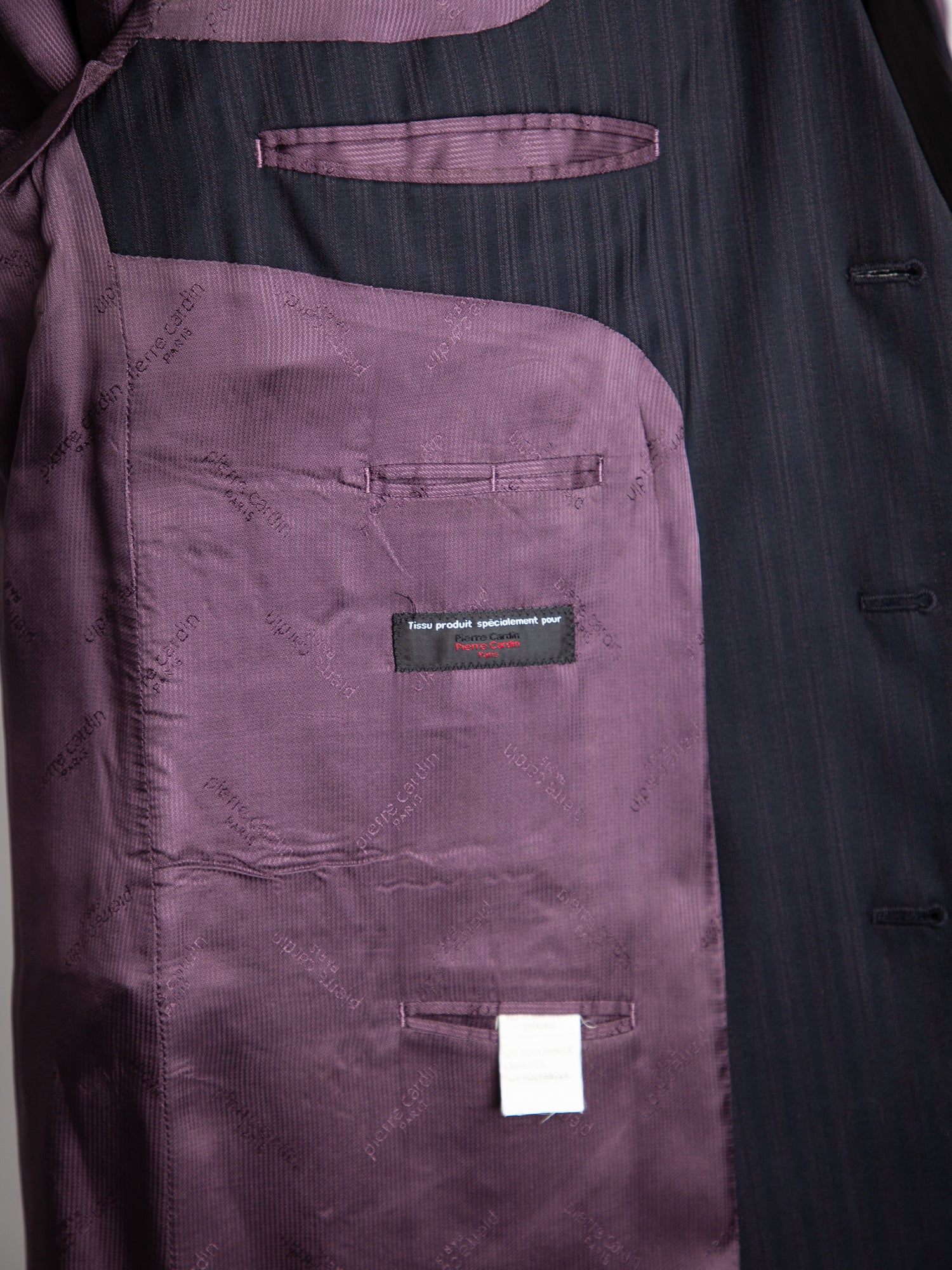 Good Pierre Cardin Black Pinstripe Suit Size XXL for Men