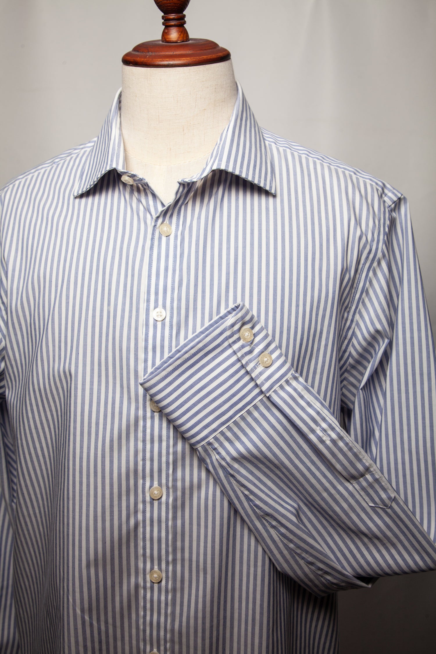 Chester Blue Striped Dress Shirt XL Cotton Natural Men