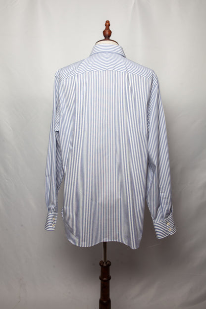 Chester Blue Striped Dress Shirt XL Cotton Natural Men
