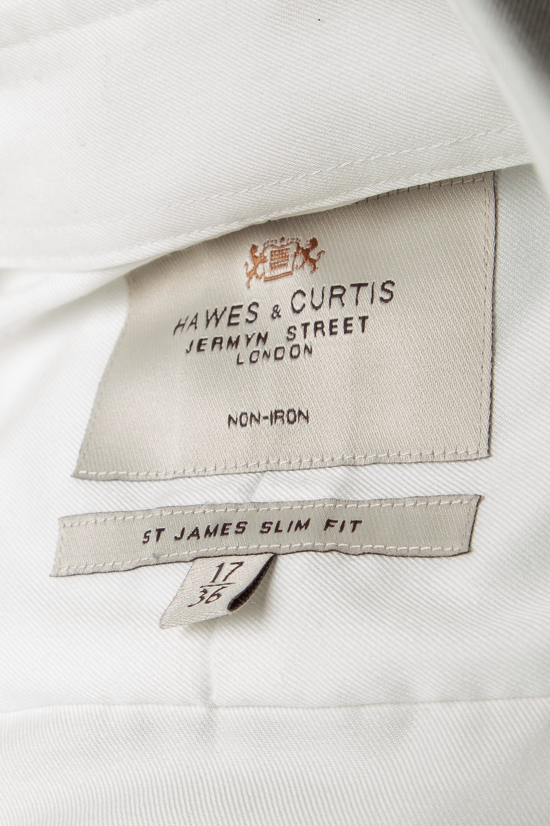 Good Hawes &amp; Curtis White Cotton Dress Shirt Size XL for Men