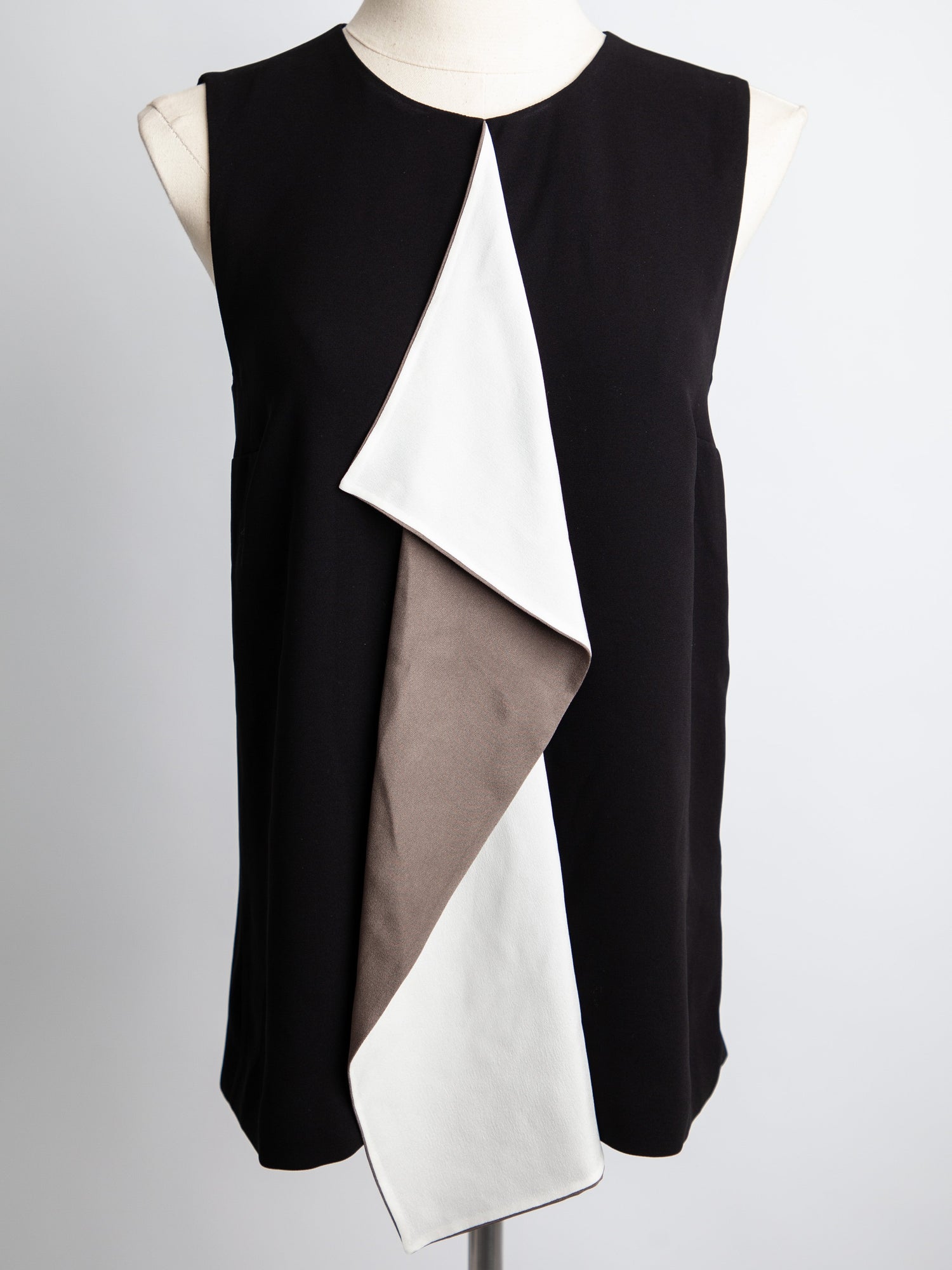 NEW Max Mara Black Viscose Dress XXS with Asymmetric Design