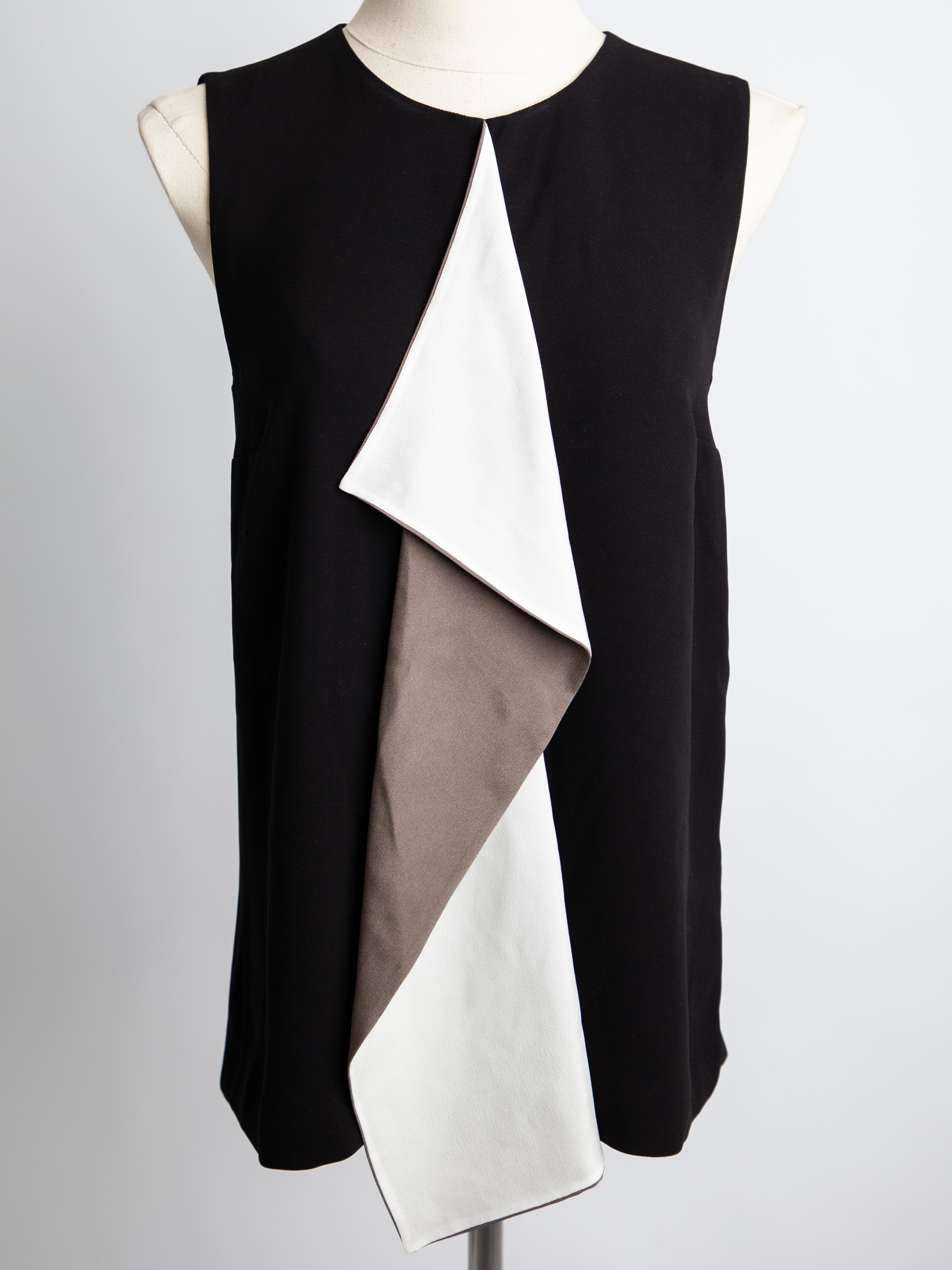 NEW Max Mara Black Viscose Dress XXS with Asymmetric Design