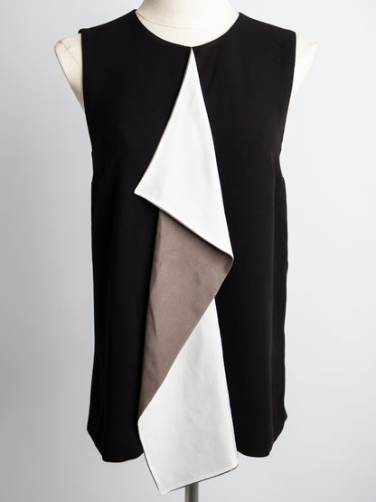 NEW Max Mara Black Viscose Dress XXS with Asymmetric Design