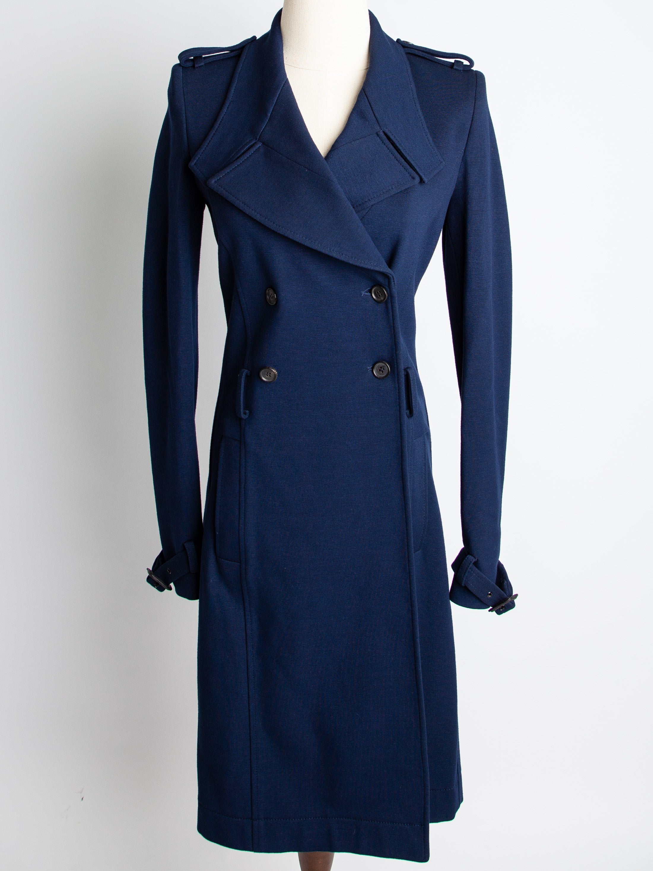 Good Givenchy Navy Blue Viscose Coat Size XS