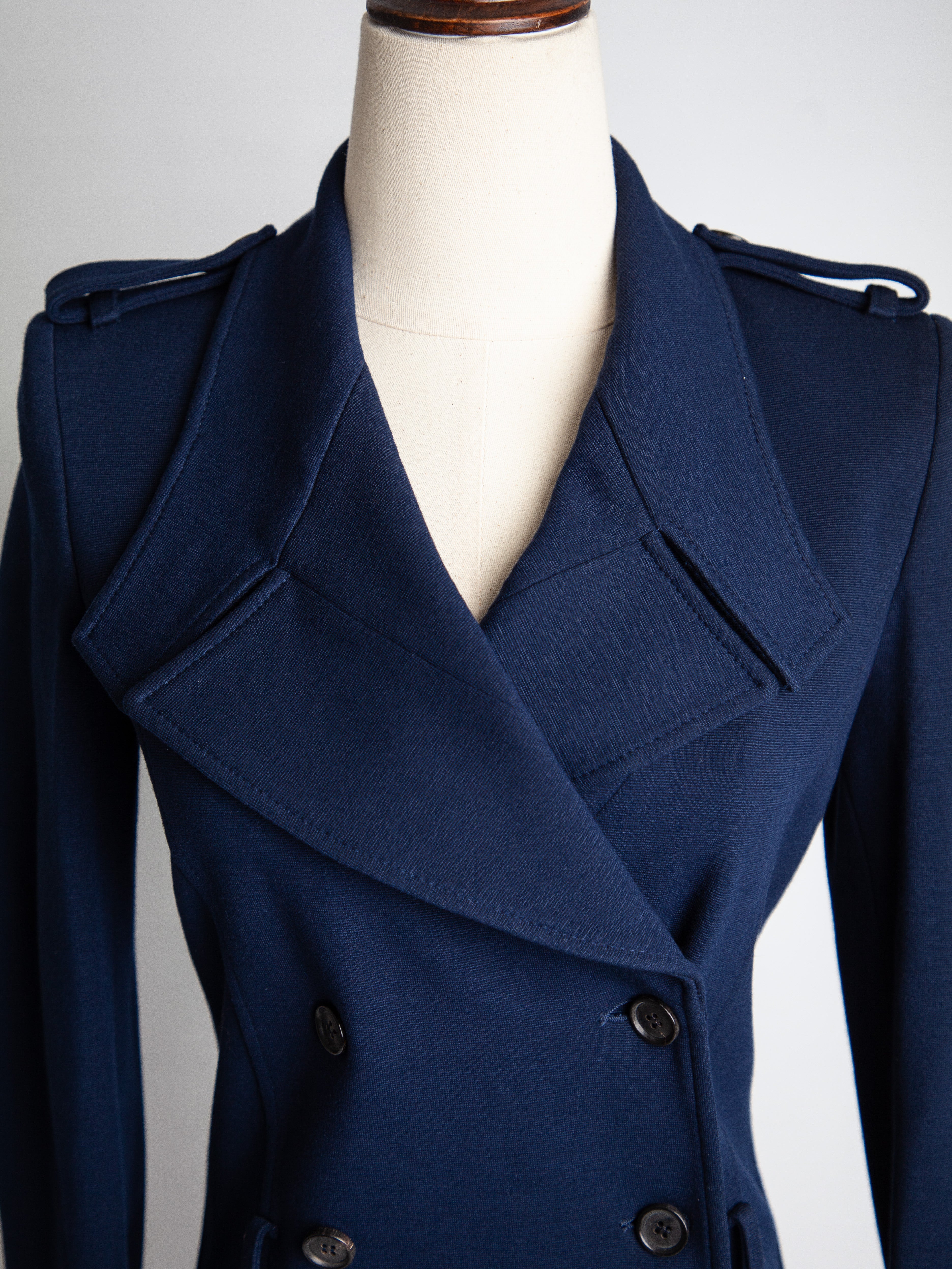 Good Givenchy Navy Blue Viscose Coat Size XS