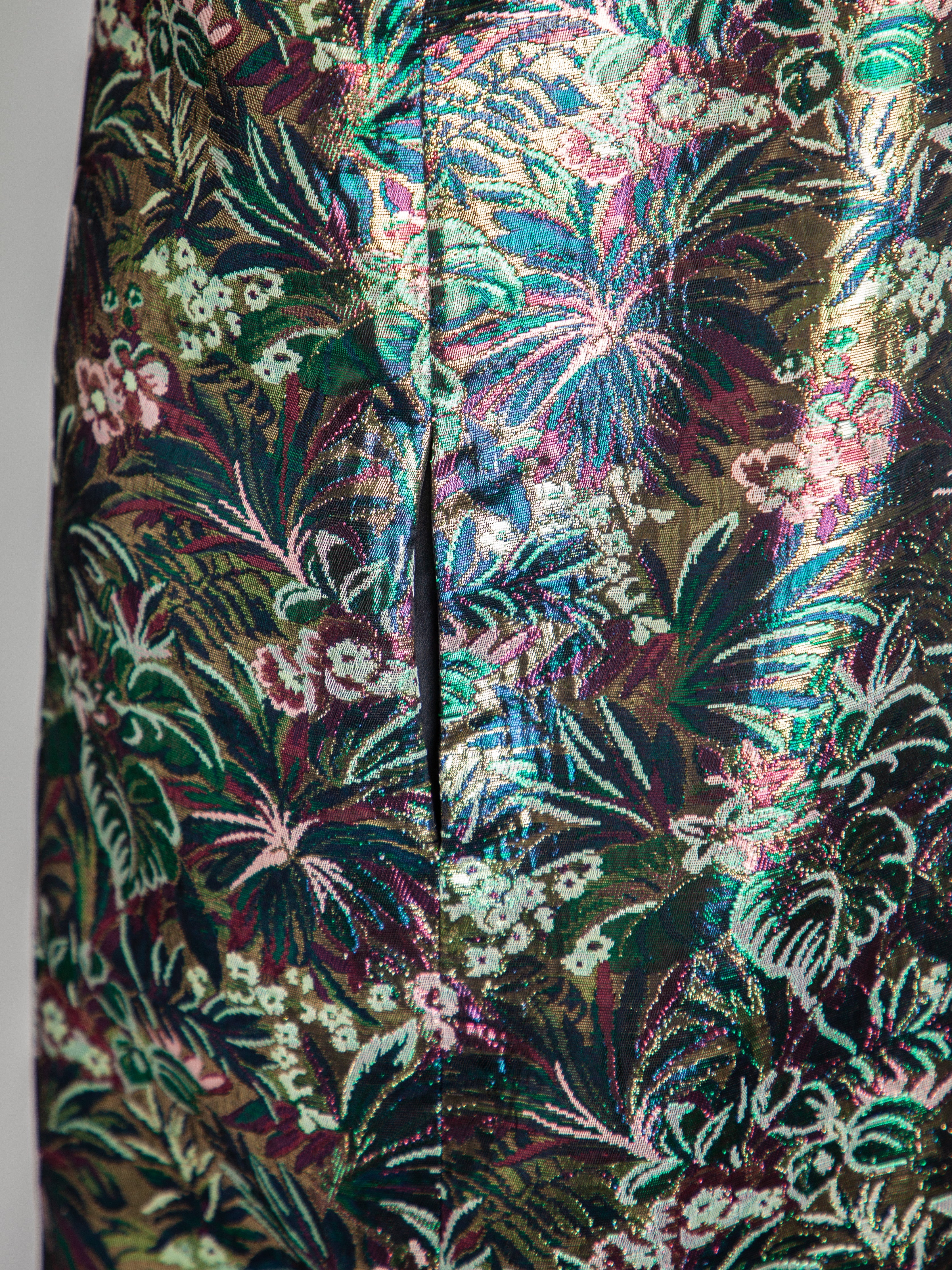 Good MSGM Green Floral Short-Sleeved Dress Size M Polyester