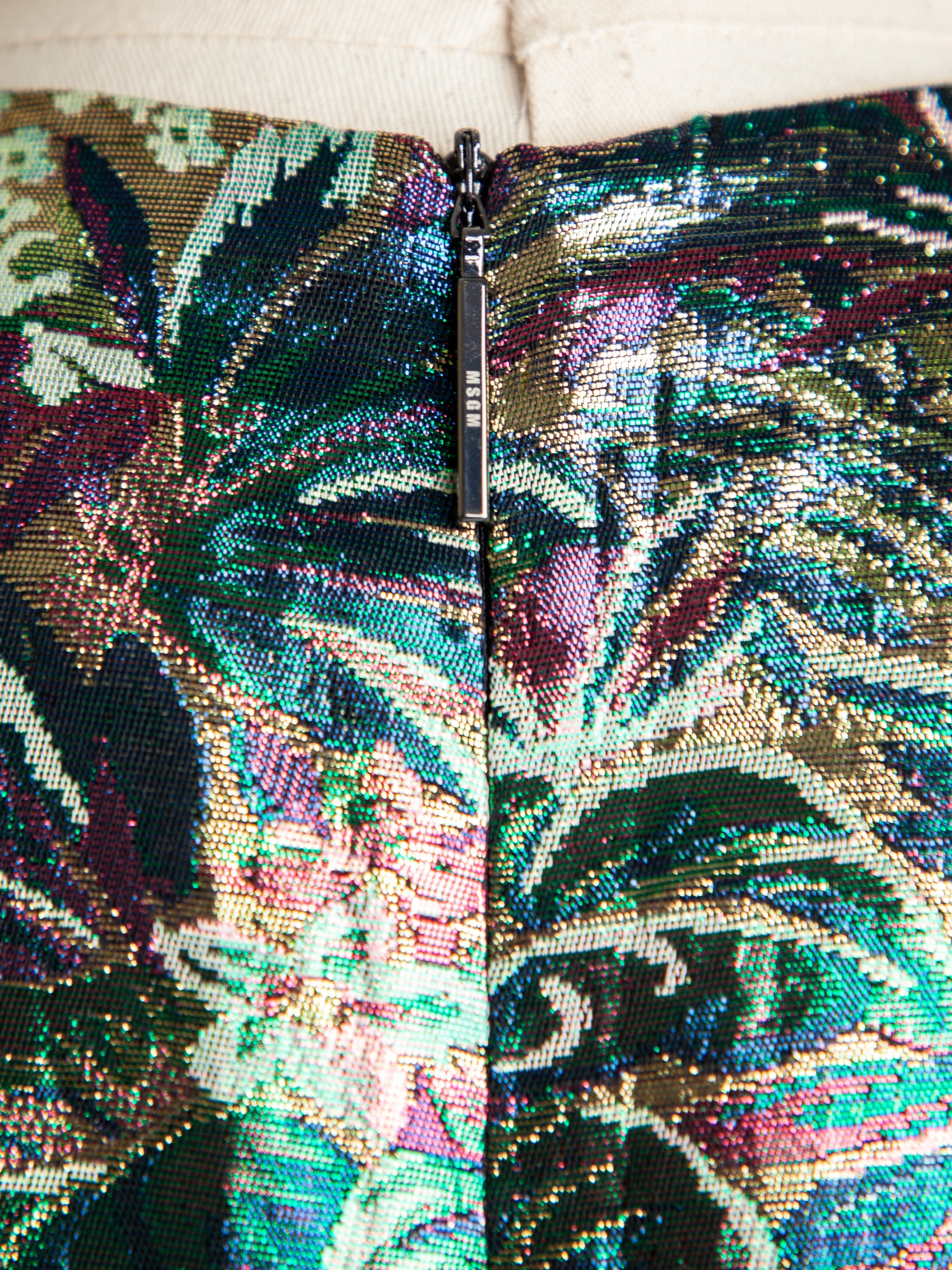 Good MSGM Green Floral Short-Sleeved Dress Size M Polyester