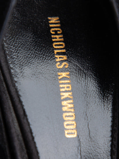 Good Nicholas Kirkwood Black Genuine Suede High Heels Size 37