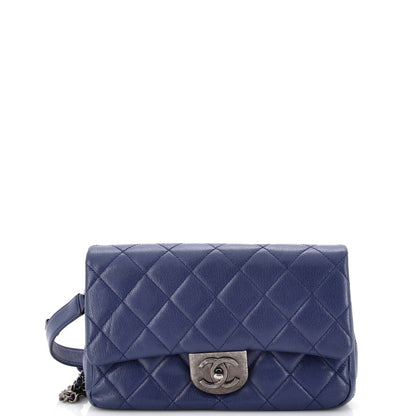 Chanel Double Carry Chain Waist Bag Quilted Goatskin Small