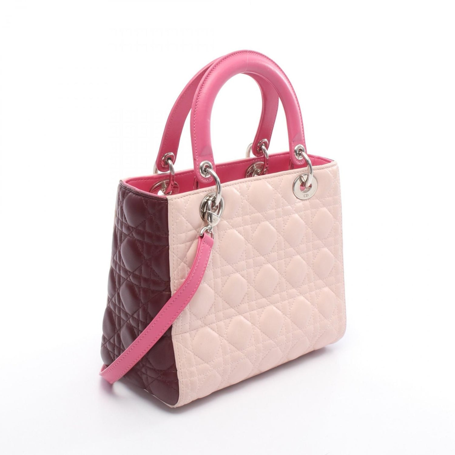 Dior Lady Dior Christian Dior Handbag Pink Bordeaux Leather