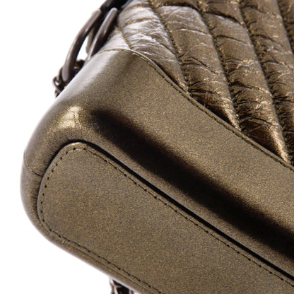 Chanel Gabrielle Hobo Chevron Metallic Aged Calfskin Small