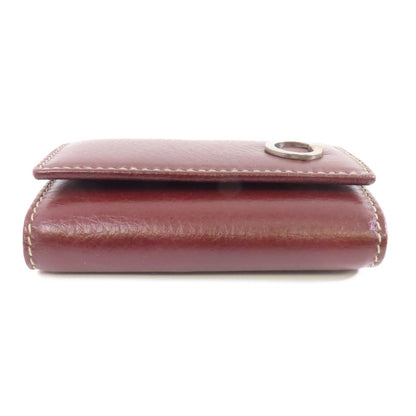 Gucci Cowhide Leather Key Case Silver Chain Spoon Baozhu Red Key Holder Bordeaux Red Calfskin (cowhide) 212177