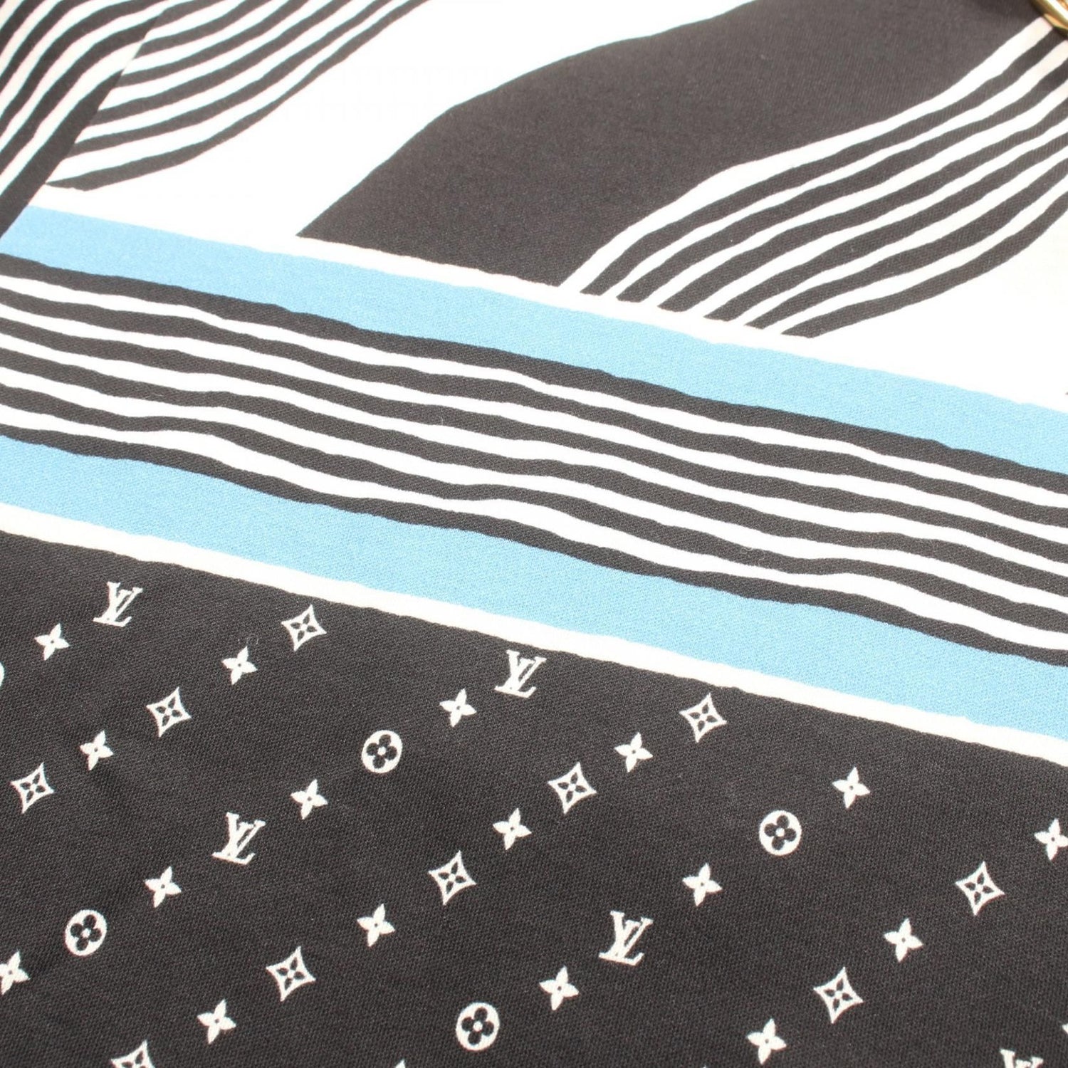 Louis Vuitton Lv Chain Contrast Trim Monogram Black Beige Blue T-shirt