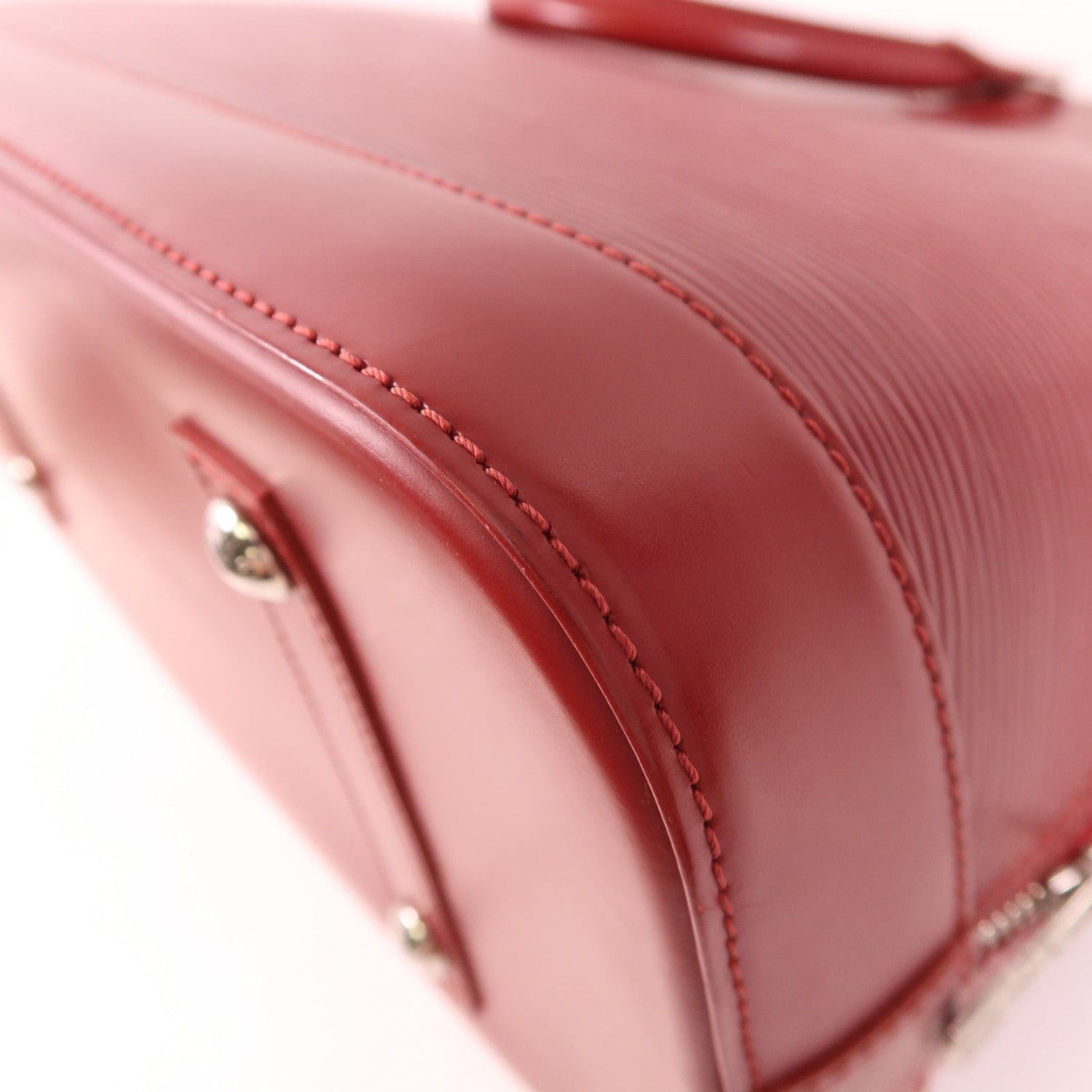 Louis Vuitton Epi Alma Pm Silver-back Handbag Red Handbag M 40490